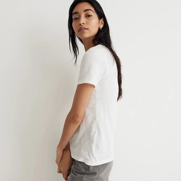 Madewell White Whisper Cotton V-Neck Tee Shirt Top Size XXS - Picture 2 of 5